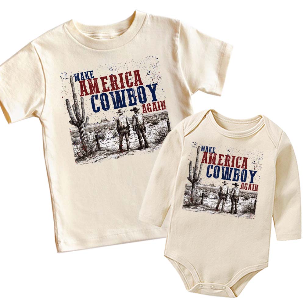 [Baby Onesie & Kids Tee]Make America Cowboy Again Western