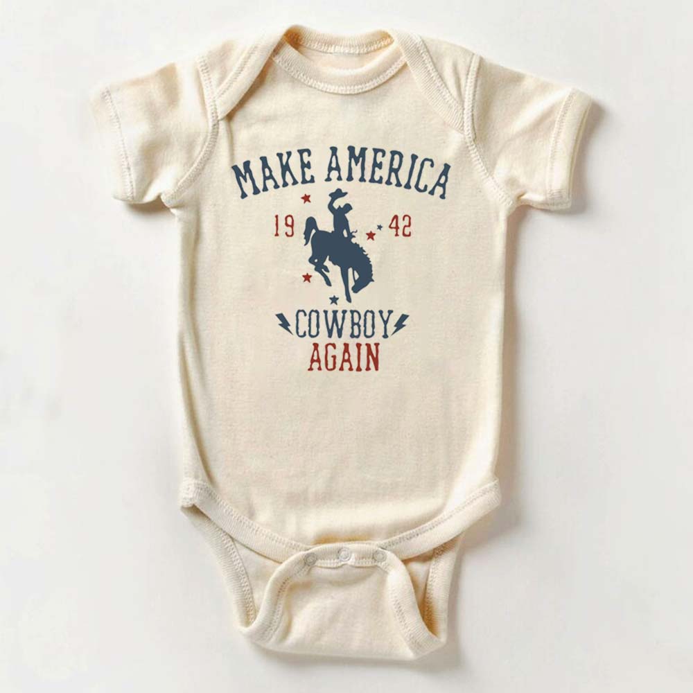 [Baby Onesie & Kids Tee] Make America Cowboy Again Retro Designs