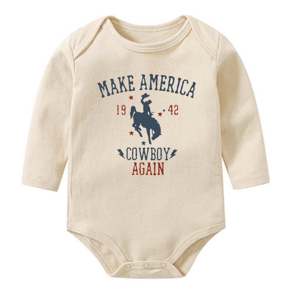 [Baby Onesie & Kids Tee] Make America Cowboy Again Retro Designs