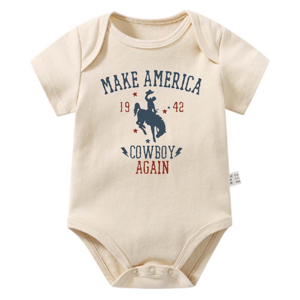 [Baby Onesie & Kids Tee] Make America Cowboy Again Retro Designs
