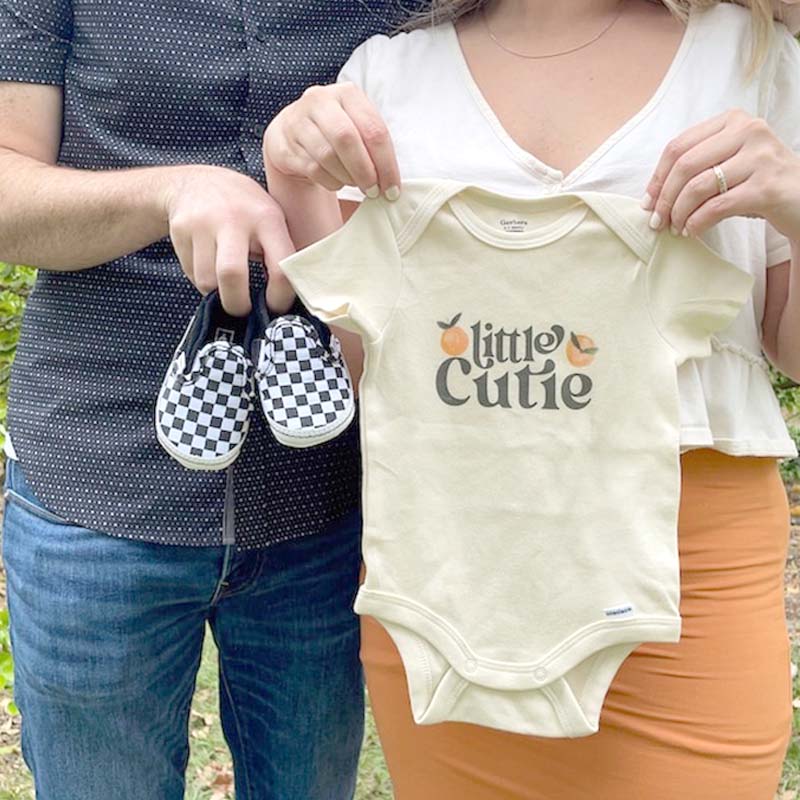 Retro Orange Bodysuit - Cute Fruit Natural Baby Onesie