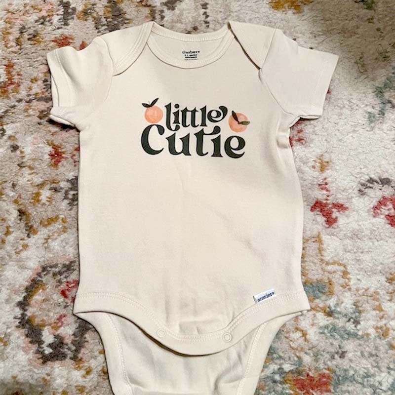 Retro Orange Bodysuit - Cute Fruit Natural Baby Onesie
