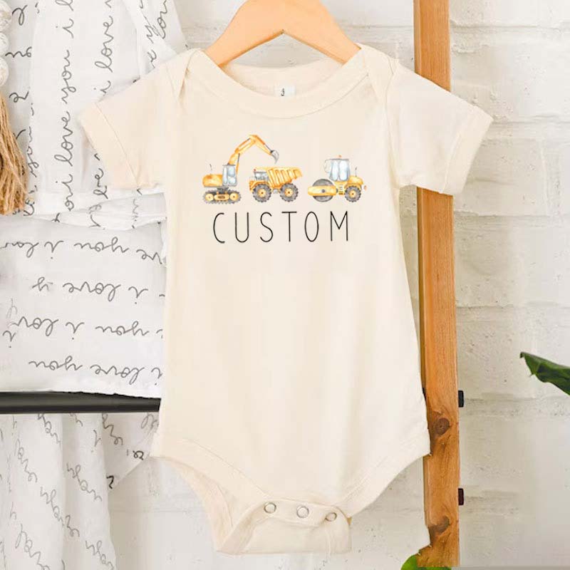 [Baby Bodysuit]Personalized  Equipment Shirt Dump Truck Shirt Boys Shirt