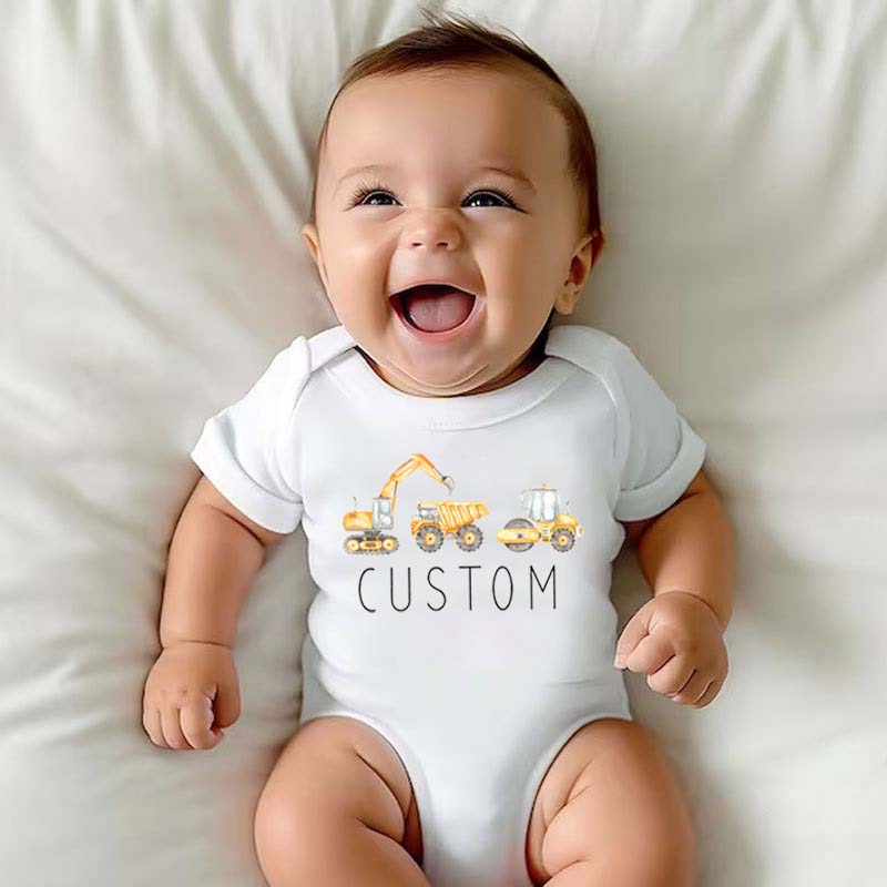 [Baby Bodysuit]Personalized  Equipment Shirt Dump Truck Shirt Boys Shirt