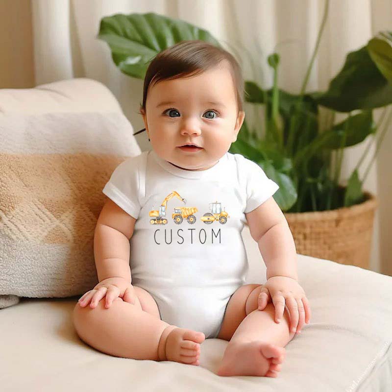 [Baby Bodysuit]Personalized  Equipment Shirt Dump Truck Shirt Boys Shirt