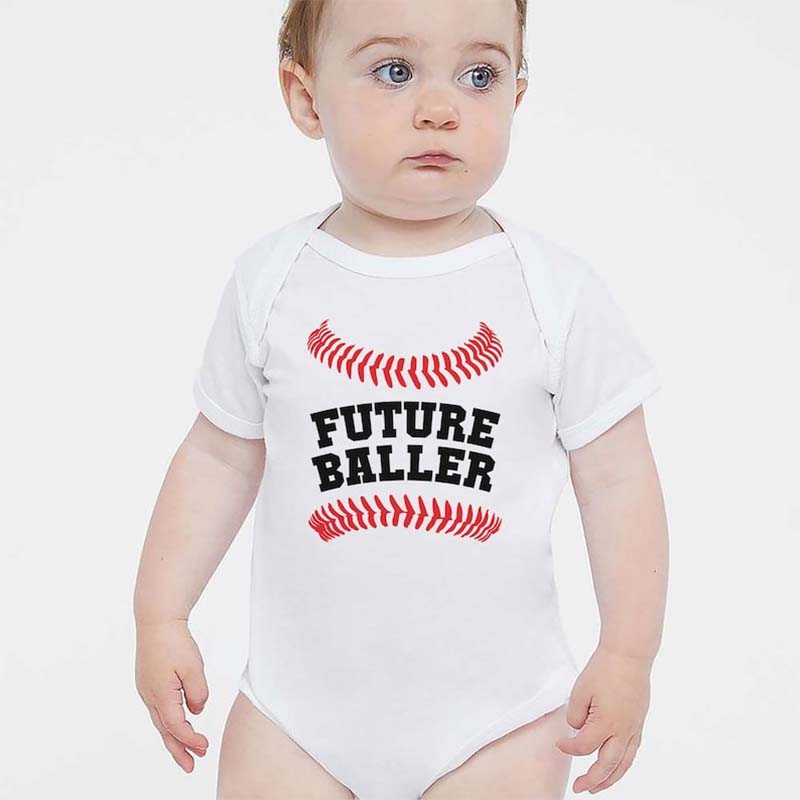 Custom Baseball Onesie FUTURE BALLER with Name & Number on Back