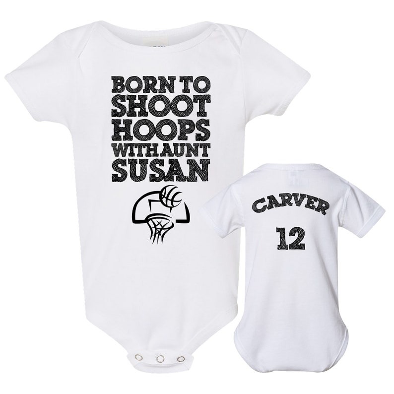 Custom Basketball Onesie BORN To SHOOT HOOPS