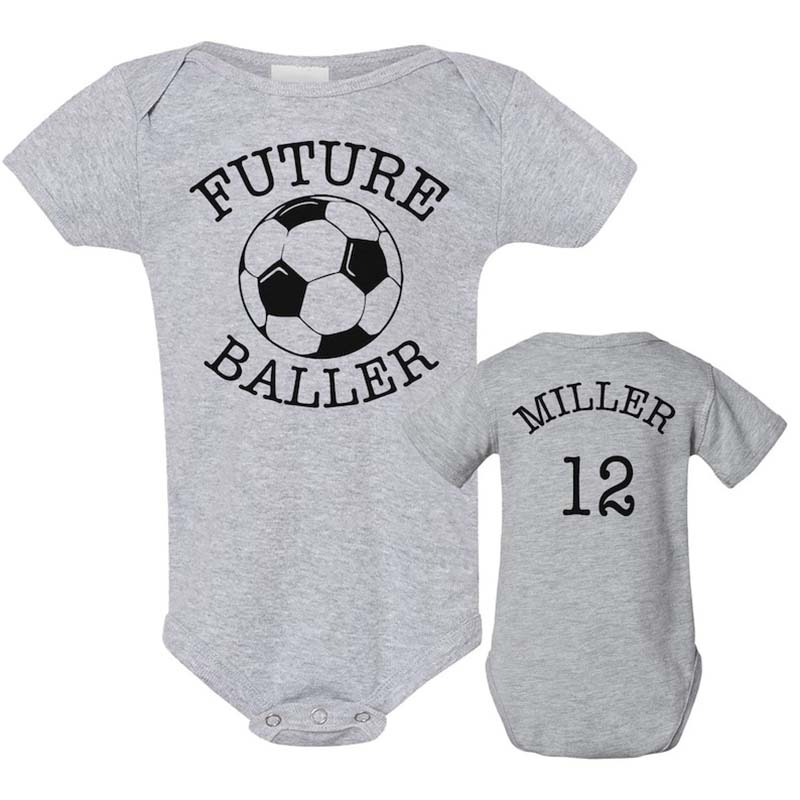 Custom Soccer Onesie FUTURE BALLER with Name & Number on Back