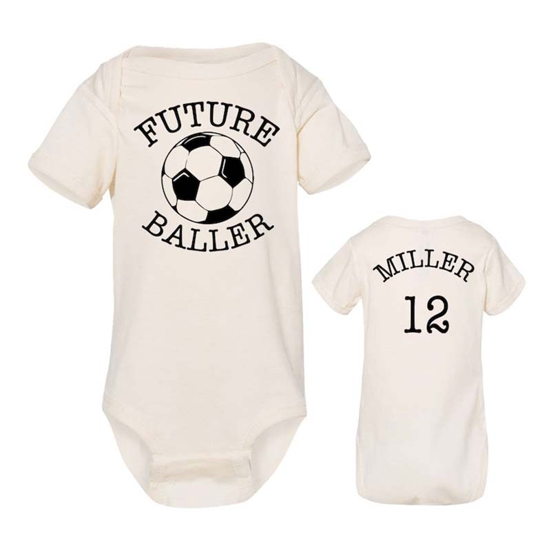 Custom Soccer Onesie FUTURE BALLER with Name & Number on Back