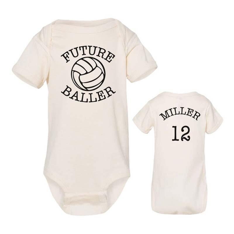 Custom Volleyball Onesie FUTURE BALLER with Name & Number on Back