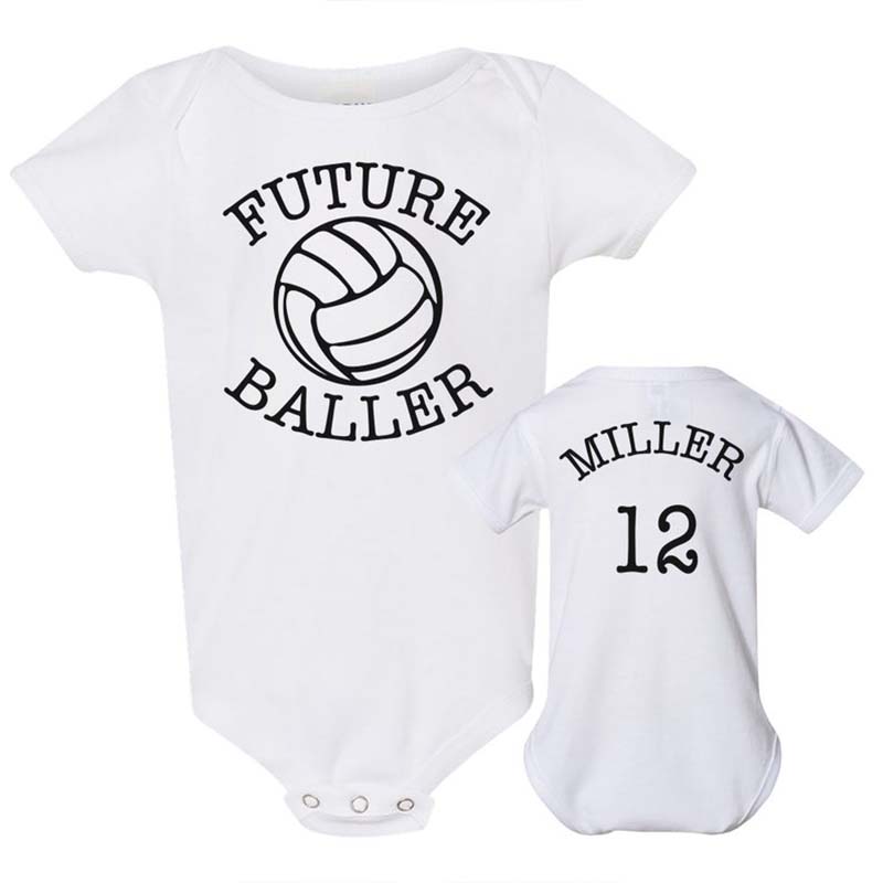 Custom Volleyball Onesie FUTURE BALLER with Name & Number on Back
