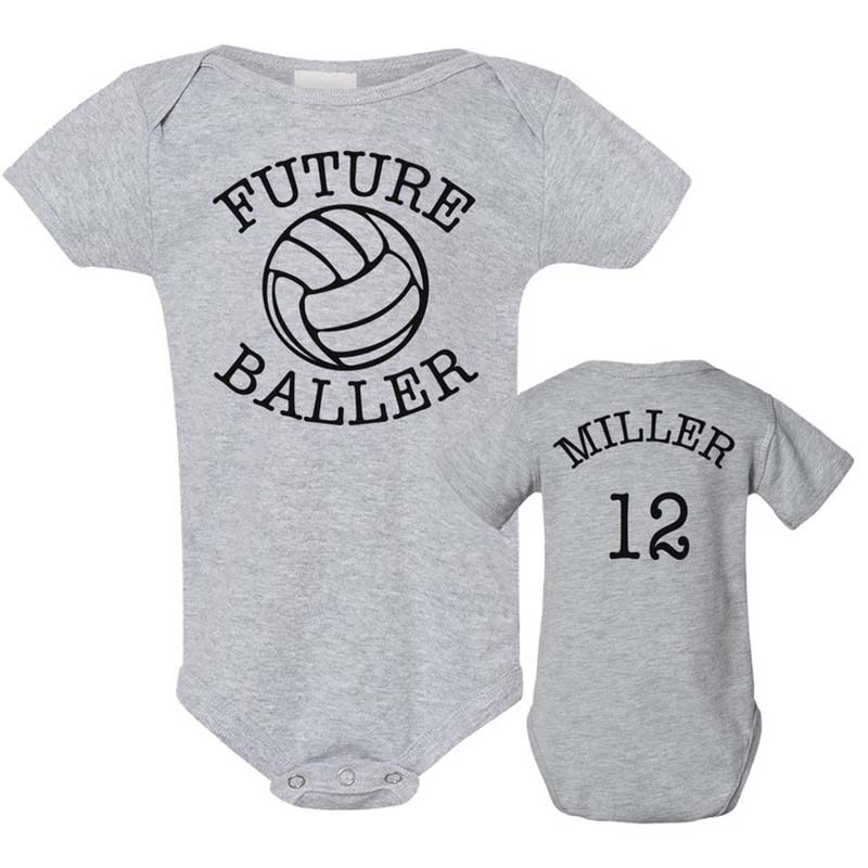 Custom Volleyball Onesie FUTURE BALLER with Name & Number on Back