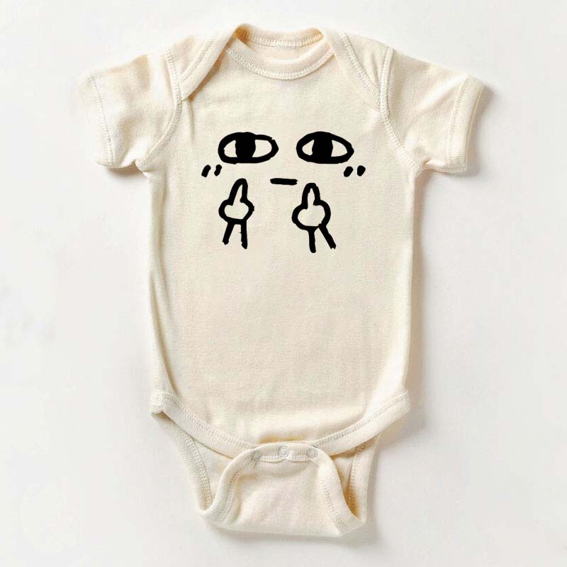 Middle Finger Babysuit Funny Cursing Profanity Swearing Tee Shirt
