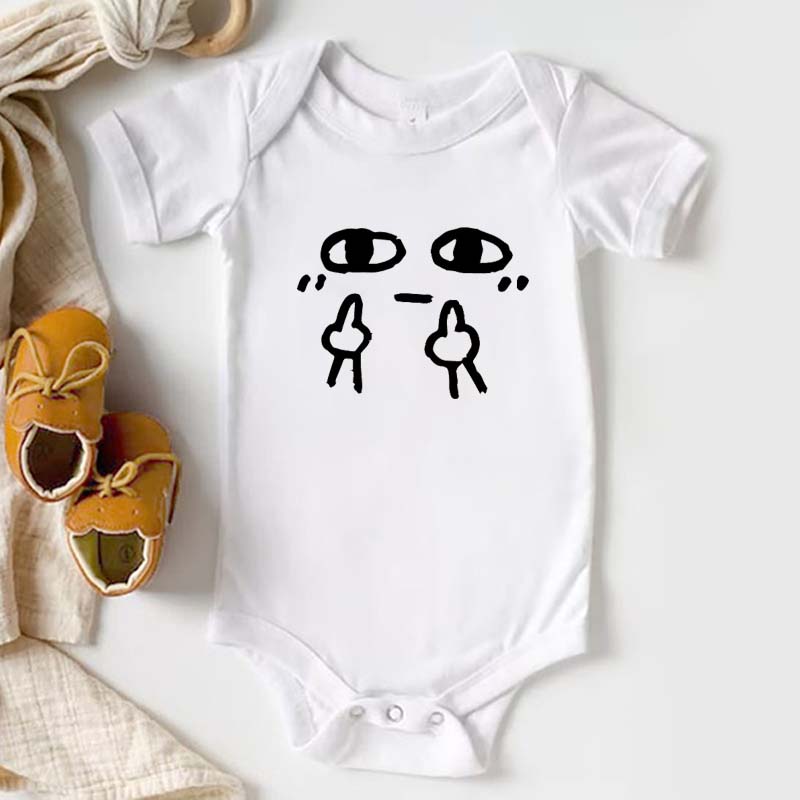 Middle Finger Babysuit Funny Cursing Profanity Swearing Tee Shirt