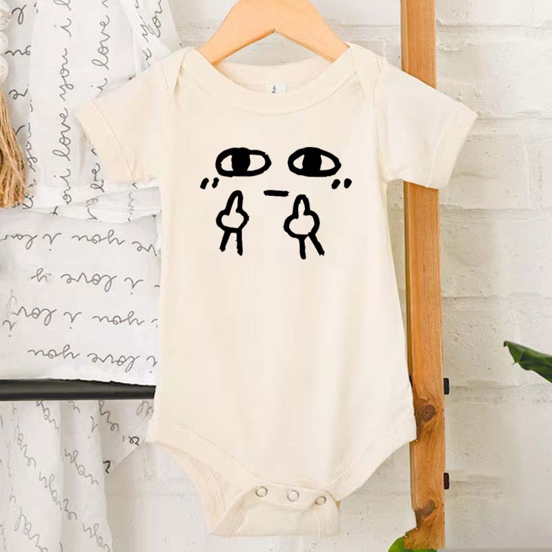 Middle Finger Babysuit Funny Cursing Profanity Swearing Tee Shirt