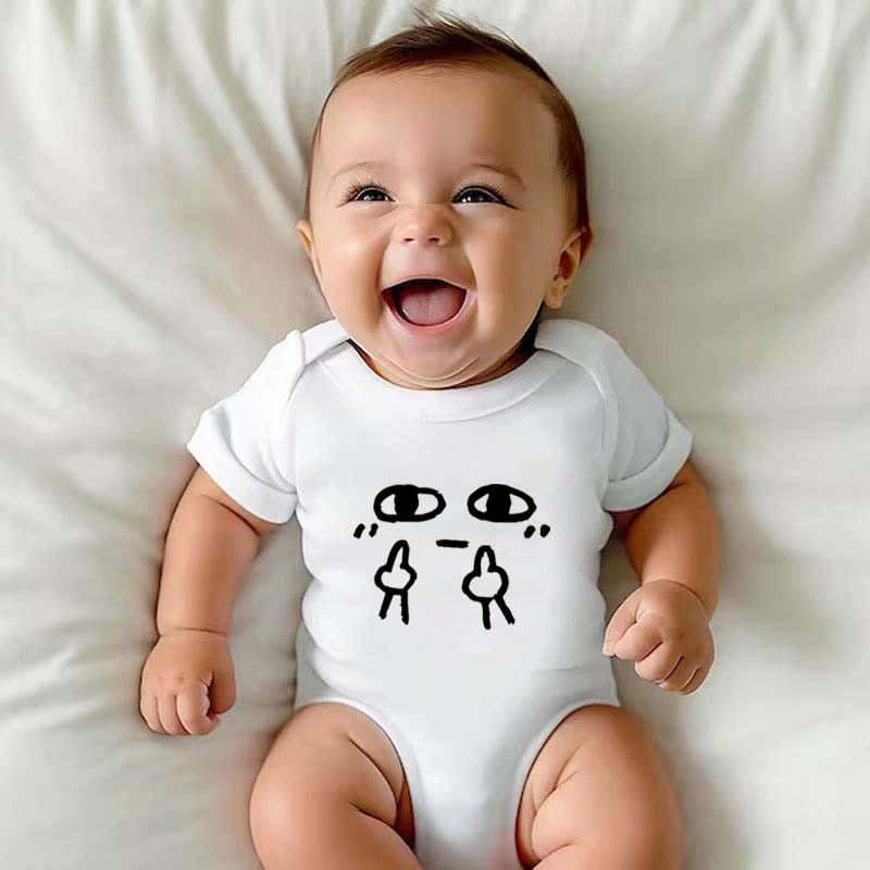 Middle Finger Babysuit Funny Cursing Profanity Swearing Tee Shirt