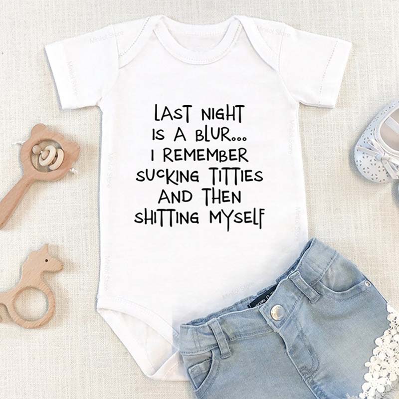 Last Night Is A Blur Onesie Funny Newborn Onesie