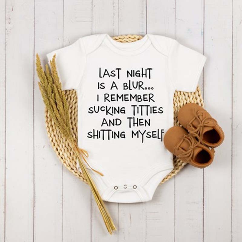 Last Night Is A Blur Onesie Funny Newborn Onesie