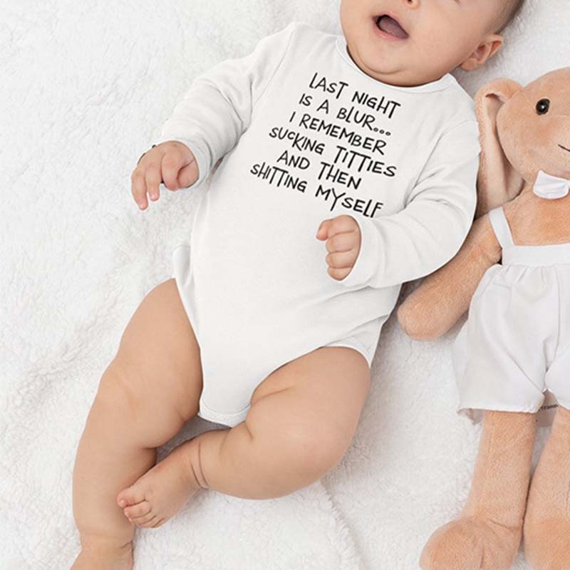 Last Night Is A Blur Onesie Funny Newborn Onesie