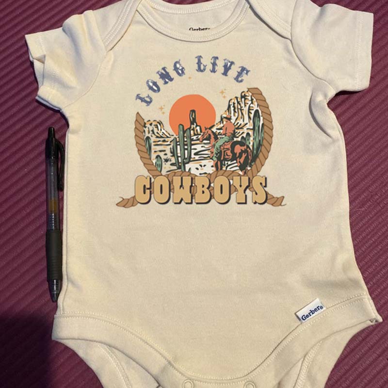 Long Live Cowboys Onesie Vintage Western Bodysuit