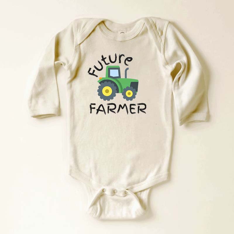 Future Farmer Cute Tractor Bodysuit For Baby