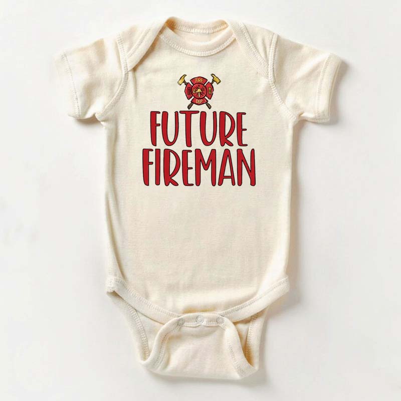 Future Fireman Firetruck Bodysuit For Baby