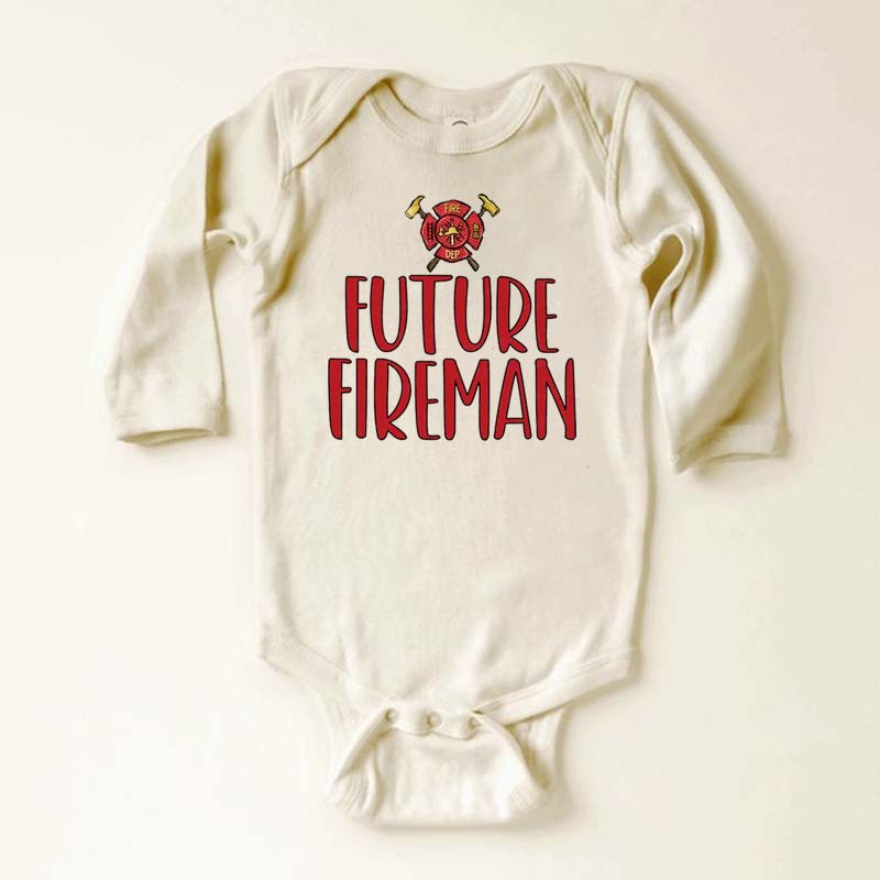 Future Fireman Firetruck Bodysuit For Baby