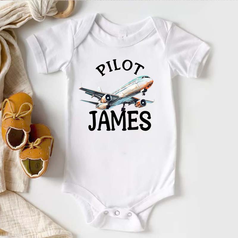 Custom Name Pilot Bodysuit For Baby