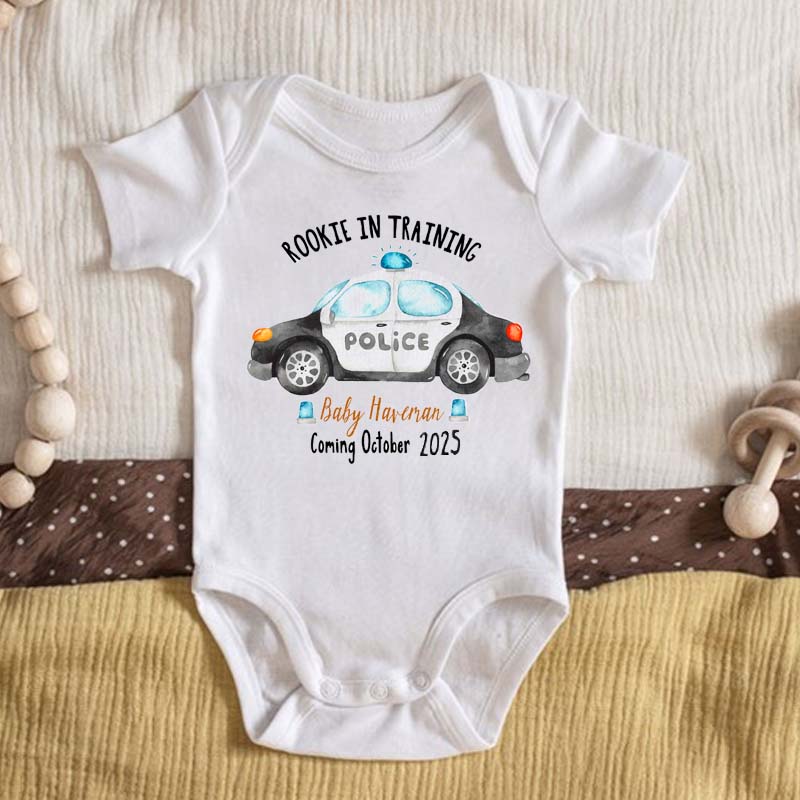 Personalized Police Pregnancy Announcement Little Rookie Police Baby