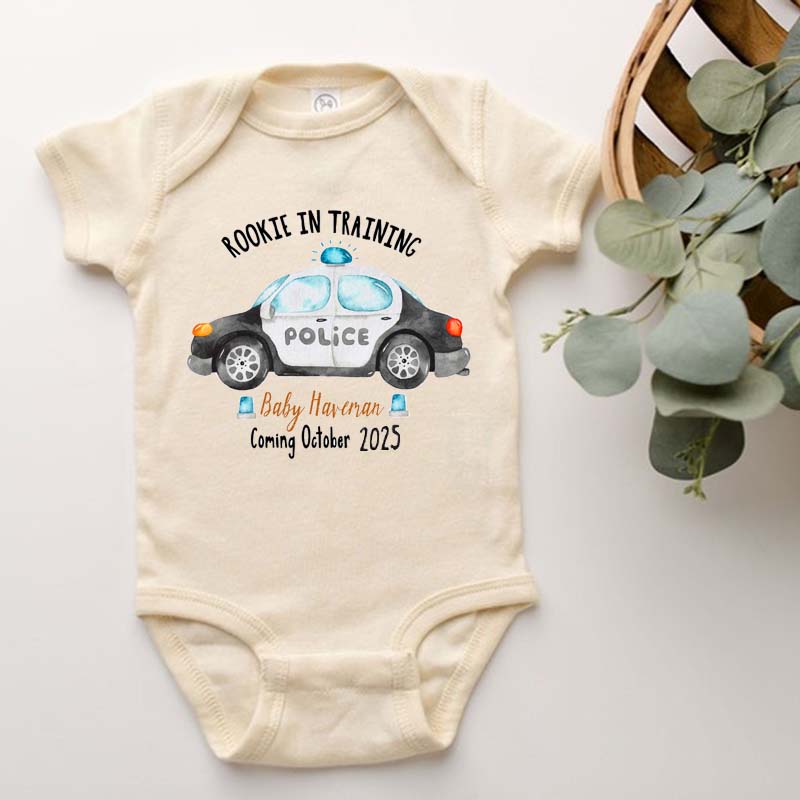 Personalized Police Pregnancy Announcement Little Rookie Police Baby