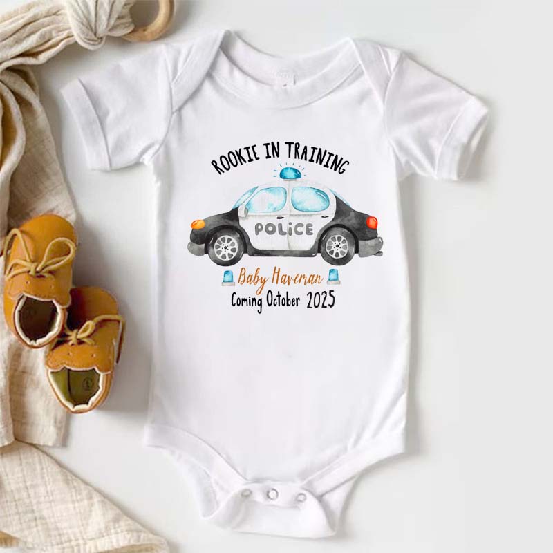 Personalized Police Pregnancy Announcement Little Rookie Police Baby
