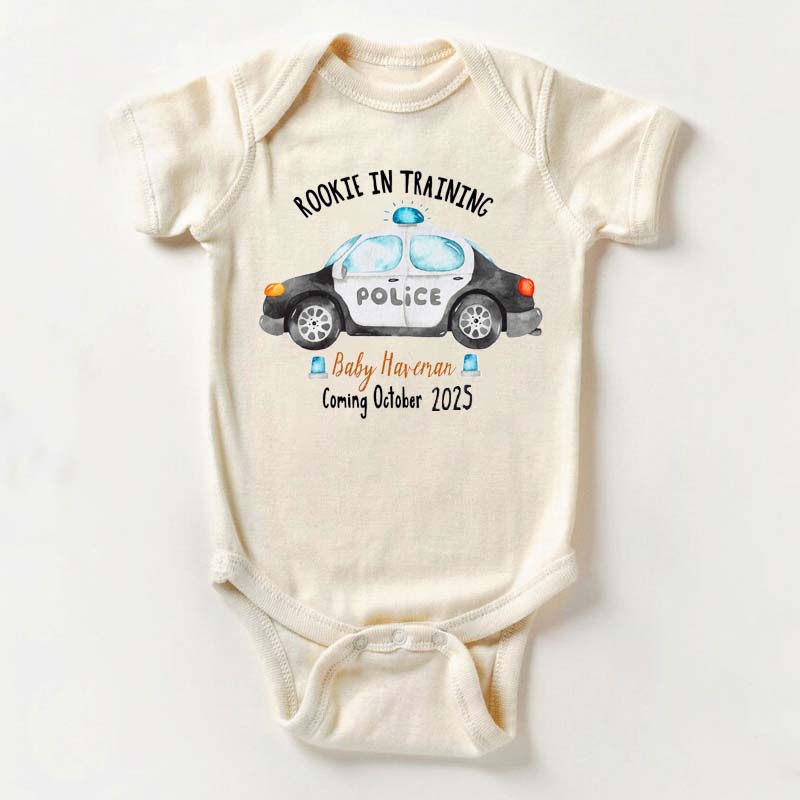 Personalized Police Pregnancy Announcement Little Rookie Police Baby