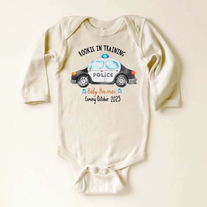 Personalized Police Pregnancy Announcement Little Rookie Police Baby