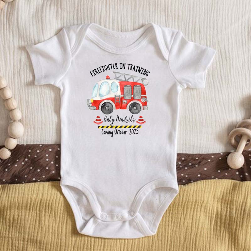 Personalized Firefighter Pregnancy Announcement Little Firefighter Baby