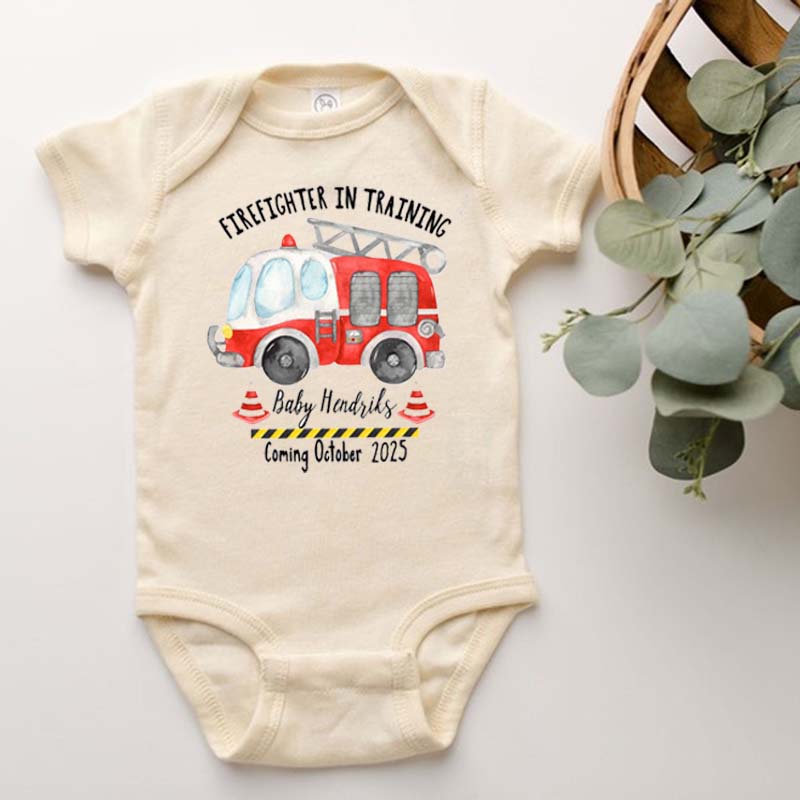 Personalized Firefighter Pregnancy Announcement Little Firefighter Baby