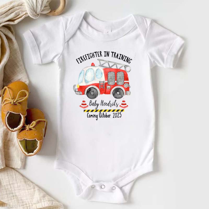 Personalized Firefighter Pregnancy Announcement Little Firefighter Baby