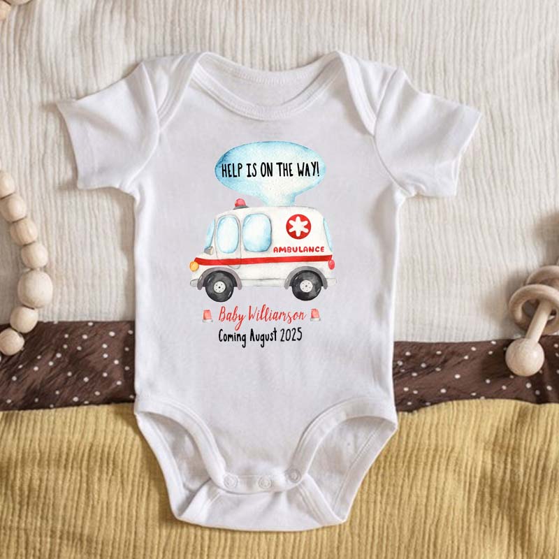 Personalized Ambulance Pregnancy Announcement Little Paramedic Baby