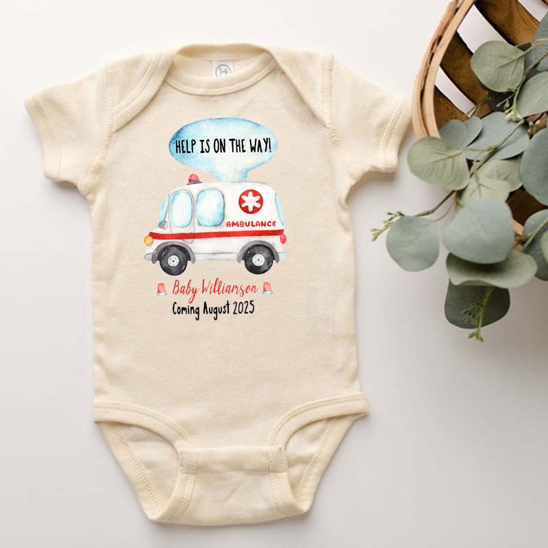 Personalized Ambulance Pregnancy Announcement Little Paramedic Baby