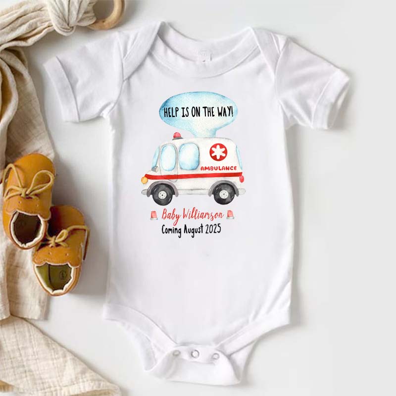 Personalized Ambulance Pregnancy Announcement Little Paramedic Baby