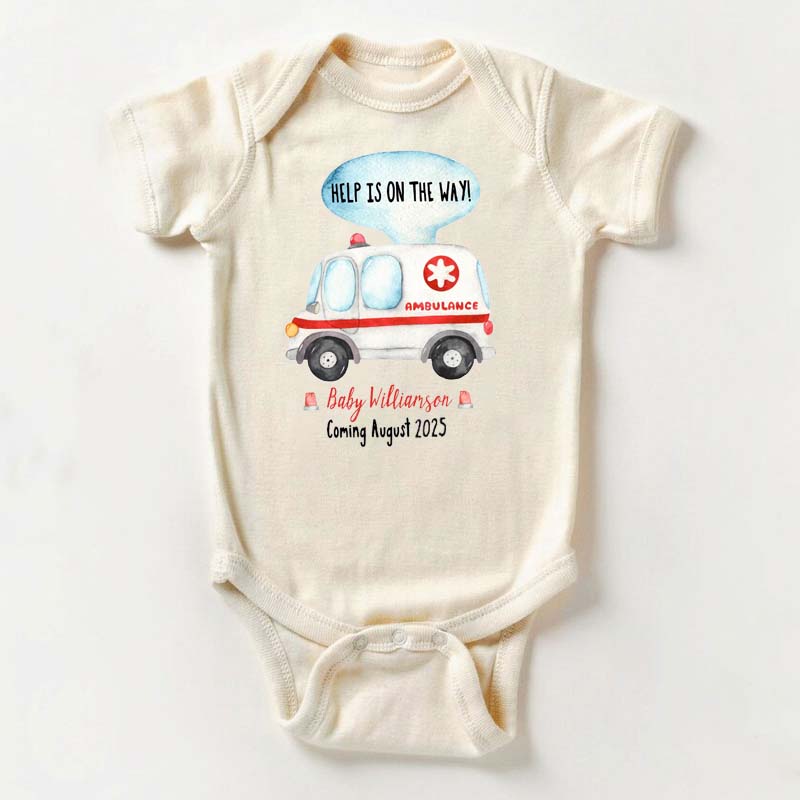 Personalized Ambulance Pregnancy Announcement Little Paramedic Baby