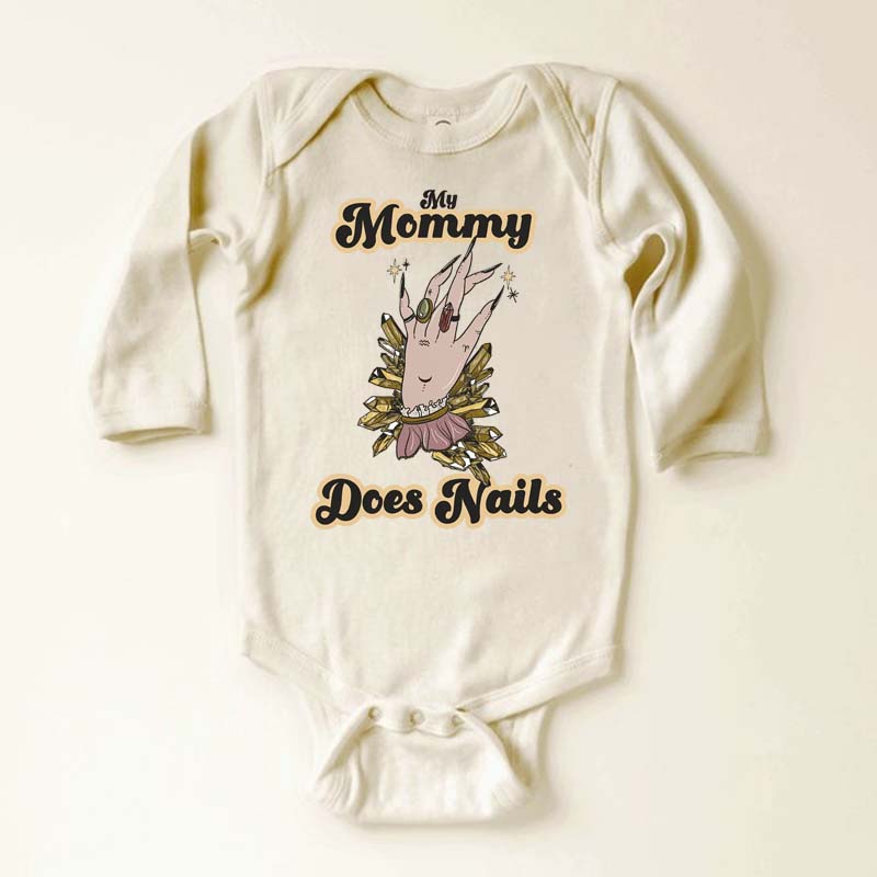 Mommy does nails bodysuit Retro nail tech baby tee