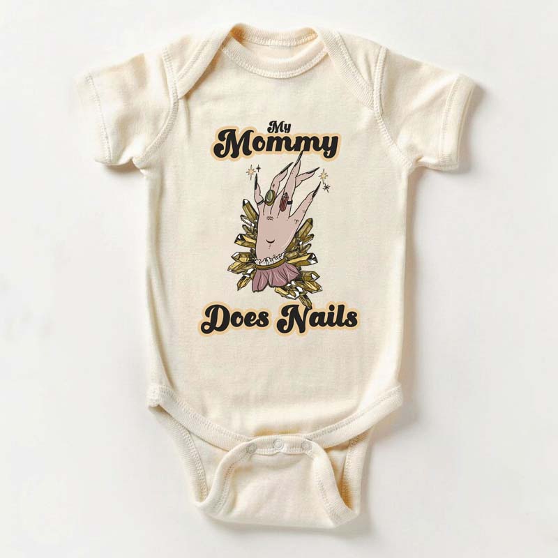 Mommy does nails bodysuit Retro nail tech baby tee