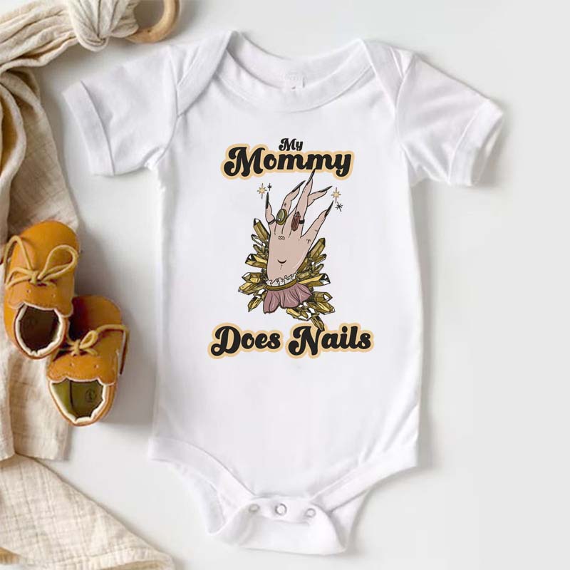 Mommy does nails bodysuit Retro nail tech baby tee