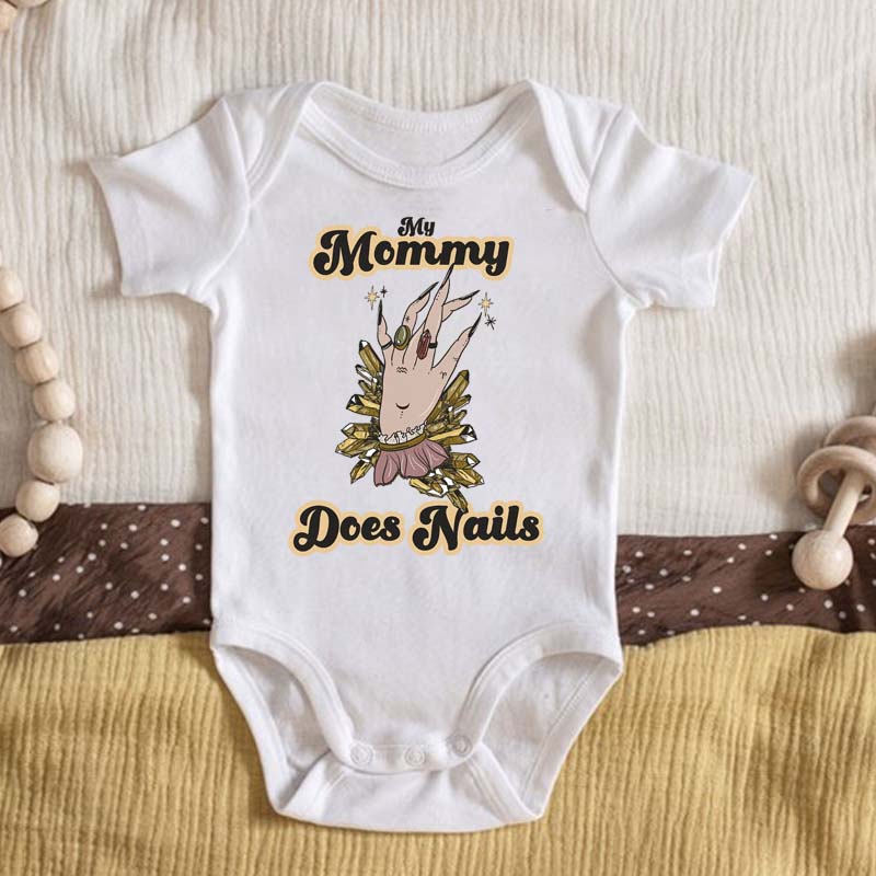 Mommy does nails bodysuit Retro nail tech baby tee