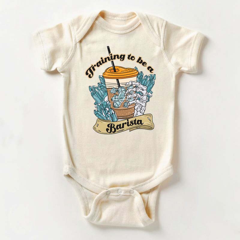 Barista Coffee Baby Bodysuit Barista In Training Iced Coffee Baby Tee