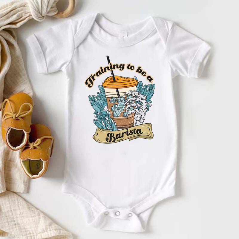Barista Coffee Baby Bodysuit Barista In Training Iced Coffee Baby Tee