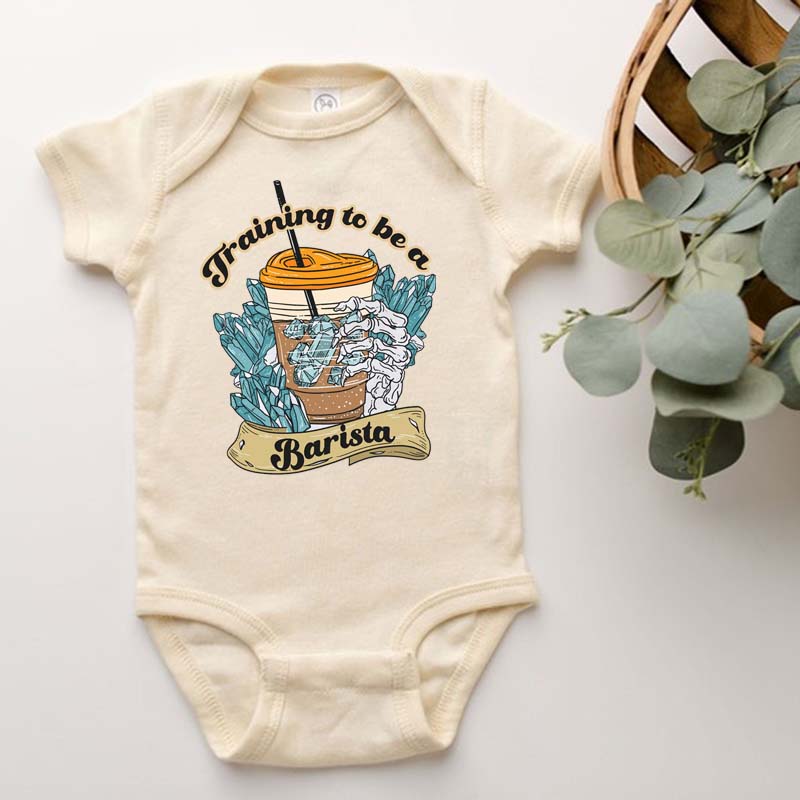 Barista Coffee Baby Bodysuit Barista In Training Iced Coffee Baby Tee