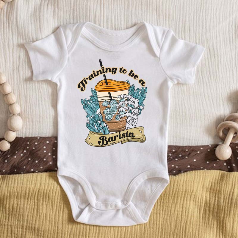 Barista Coffee Baby Bodysuit Barista In Training Iced Coffee Baby Tee