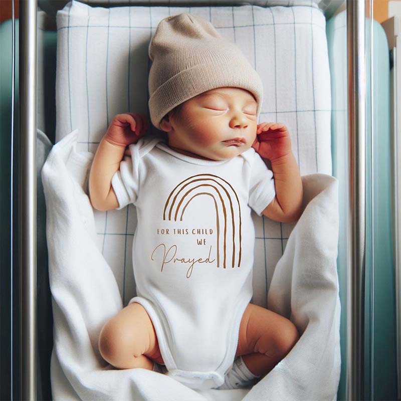 For This Child We Prayed Scandinavian Rainbow Gift