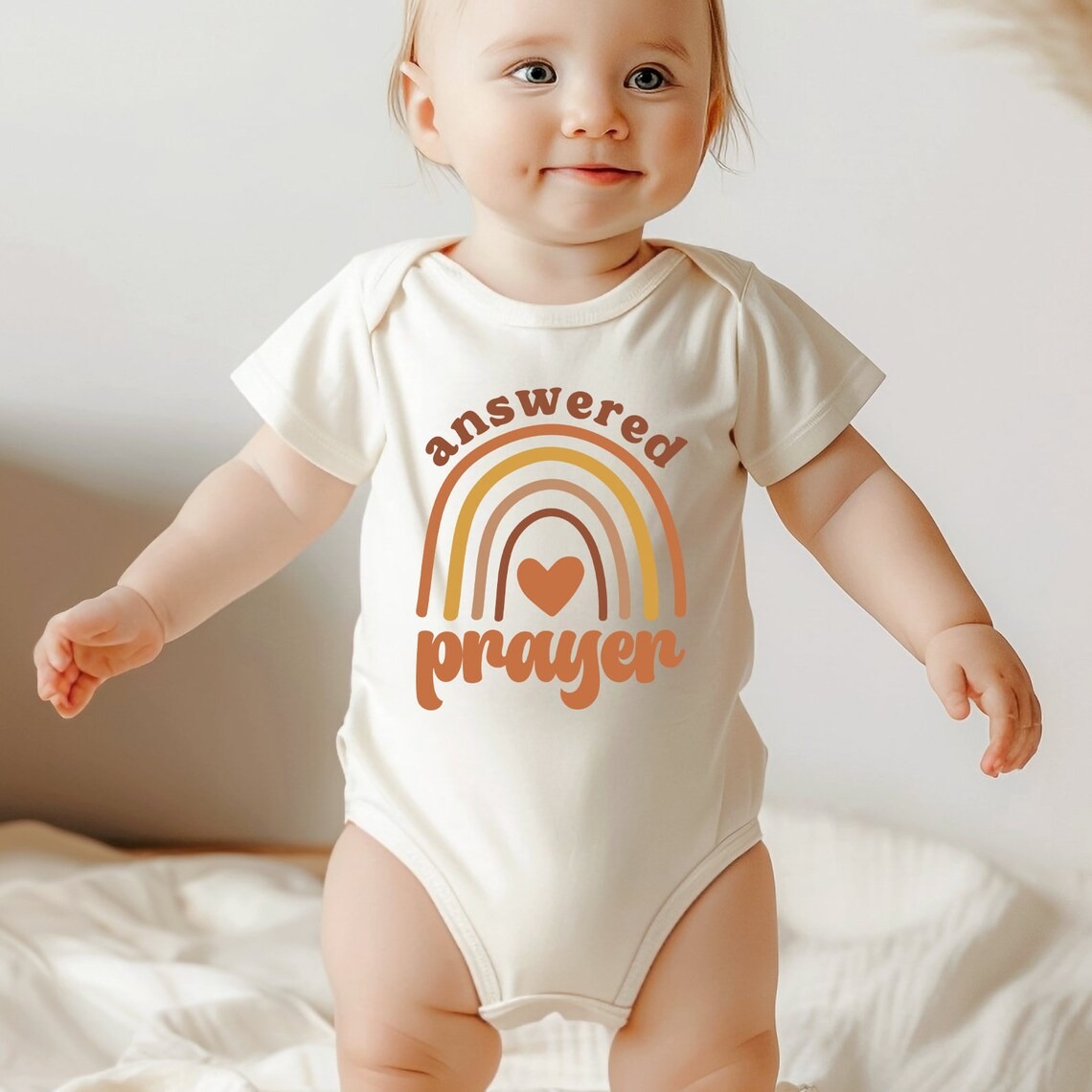 Answered Prayer Onesie Retro Rainbow Answered Prayer Onesie